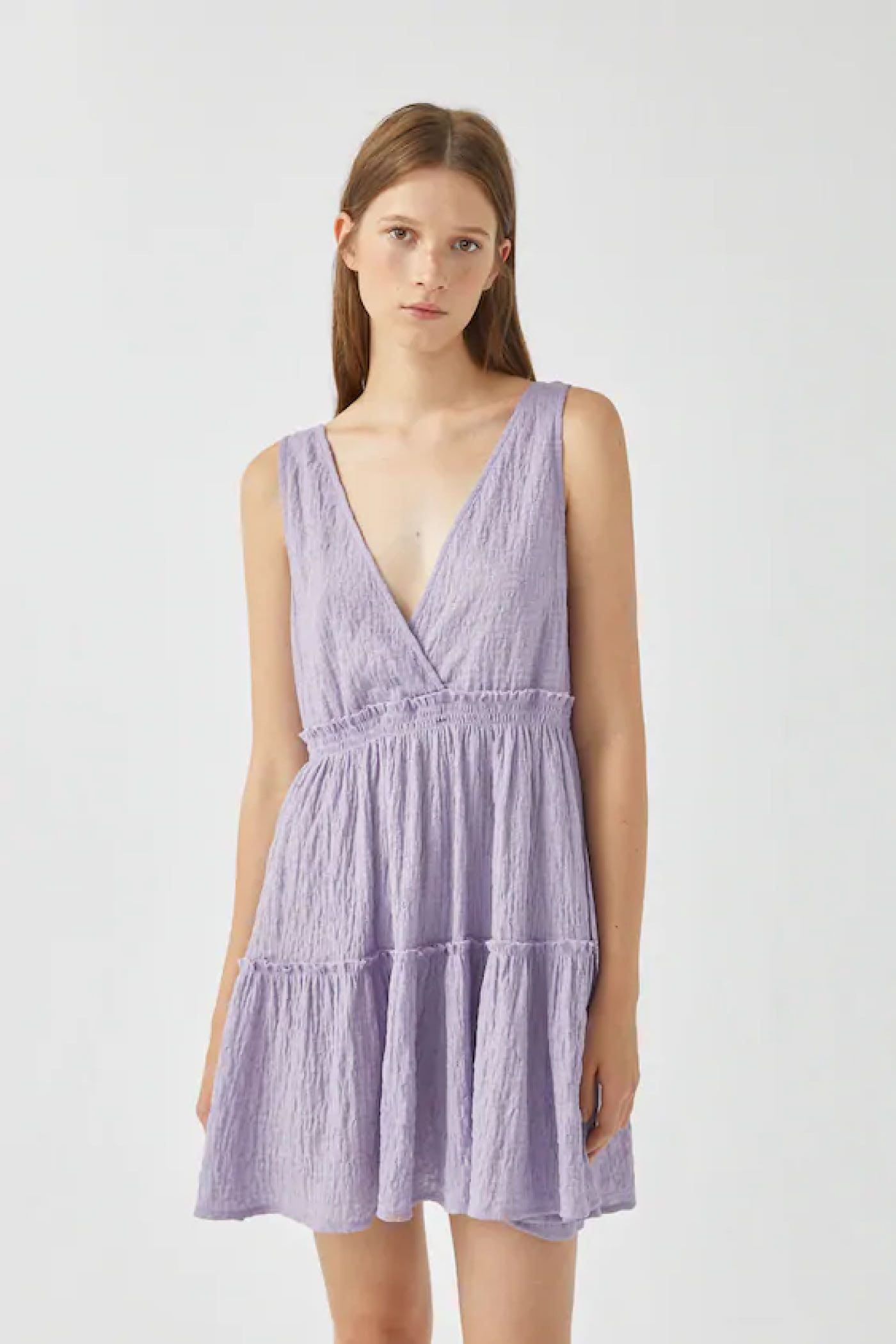 Short lilac ruffled dress