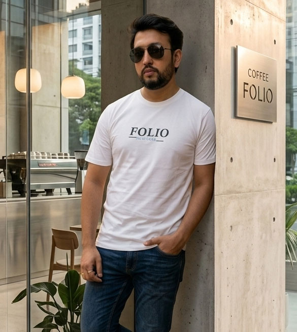 Folio Fashion Premium of white T-Shirt – 195 GSM Cotton