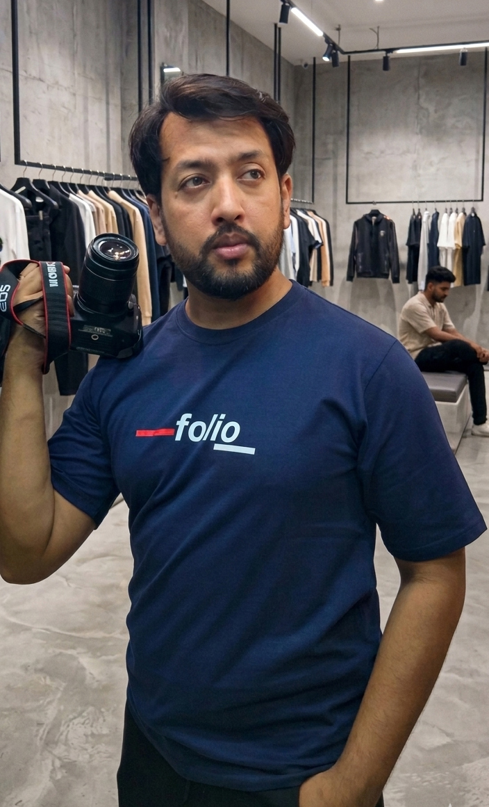 Folio Fashion Premium Navy Blue T-Shirt – 190 GSM Cotton